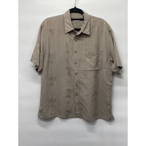 Cumran Men’s Silk Blend Palm Tree Print Short Sleeve‎ Shirt